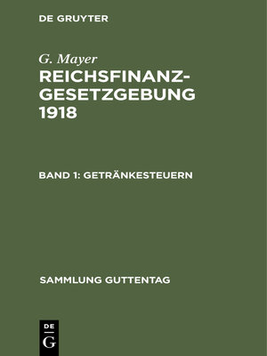 cover image of Getränkesteuern